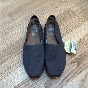 Toms Brown Canvas Slip-On Loafers